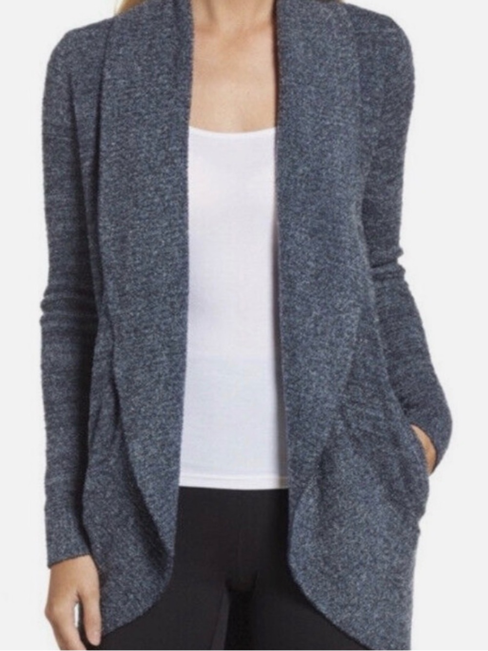 Barefoot Dreams #452 Women's Sweater Cozychic Lite Circle Cardi Cardigan L/XL